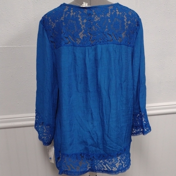 Zac & Rachel Royal Blue Lace Blouse - Picture 5 of 13